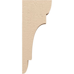 Ekena Millwork - CORUR035X08X20NEBRCPR - Timberthane Faux Wood Corbel, New Brighton Style, 3 1/2"W x 8"D x 20"H, Primed Tan
