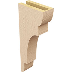 Ekena Millwork - CORUR035X08X20NEBRCPR - Timberthane Faux Wood Corbel, New Brighton Style, 3 1/2"W x 8"D x 20"H, Primed Tan