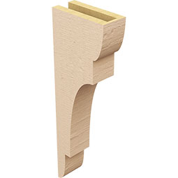 Ekena Millwork - CORUR035X08X24NEBRCPR - Timberthane Faux Wood Corbel, New Brighton Style, 3 1/2"W x 8"D x 24"H, Primed Tan