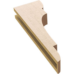 Ekena Millwork - CORUR035X08X24NEBRCPR - Timberthane Faux Wood Corbel, New Brighton Style, 3 1/2"W x 8"D x 24"H, Primed Tan