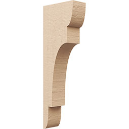 Ekena Millwork - CORUR035X08X24NEBRCPR - Timberthane Faux Wood Corbel, New Brighton Style, 3 1/2"W x 8"D x 24"H, Primed Tan