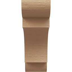 Ekena Millwork - CORUR035X10X10NEBRCPR - Timberthane Faux Wood Corbel, New Brighton Style, 3 1/2"W x 10"D x 10"H, Primed Tan