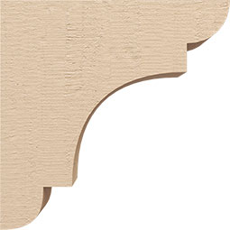 Ekena Millwork - CORUR035X10X10NEBRCPR - Timberthane Faux Wood Corbel, New Brighton Style, 3 1/2"W x 10"D x 10"H, Primed Tan
