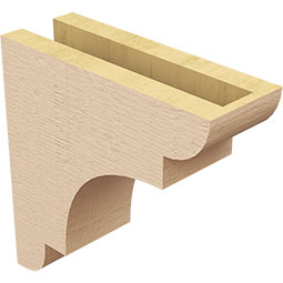 Ekena Millwork - CORUR035X10X10NEBRCPR - Timberthane Faux Wood Corbel, New Brighton Style, 3 1/2"W x 10"D x 10"H, Primed Tan