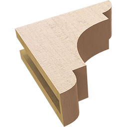 Ekena Millwork - CORUR035X10X10NEBRCPR - Timberthane Faux Wood Corbel, New Brighton Style, 3 1/2"W x 10"D x 10"H, Primed Tan