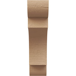 Ekena Millwork - CORUR035X10X14NEBRCPR - Timberthane Faux Wood Corbel, New Brighton Style, 3 1/2"W x 10"D x 14"H, Primed Tan