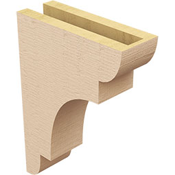 Ekena Millwork - CORUR035X10X14NEBRCPR - Timberthane Faux Wood Corbel, New Brighton Style, 3 1/2"W x 10"D x 14"H, Primed Tan