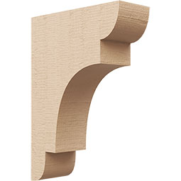 Ekena Millwork - CORUR035X10X14NEBRCPR - Timberthane Faux Wood Corbel, New Brighton Style, 3 1/2"W x 10"D x 14"H, Primed Tan