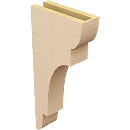 Ekena Millwork - CORUR035X10X22NEBRCPR - Timberthane Faux Wood Corbel, New Brighton Style, 3 1/2"W x 10"D x 22"H, Primed Tan