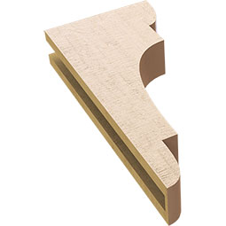 Ekena Millwork - CORUR035X10X22NEBRCPR - Timberthane Faux Wood Corbel, New Brighton Style, 3 1/2"W x 10"D x 22"H, Primed Tan