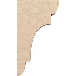 Ekena Millwork - CORUR035X10X18NEBRCPR - Timberthane Faux Wood Corbel, New Brighton Style, 3 1/2"W x 10"D x 18"H, Primed Tan