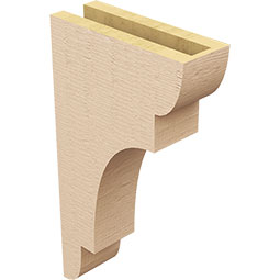 Ekena Millwork - CORUR035X10X18NEBRCPR - Timberthane Faux Wood Corbel, New Brighton Style, 3 1/2"W x 10"D x 18"H, Primed Tan