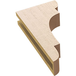 Ekena Millwork - CORUR035X10X18NEBRCPR - Timberthane Faux Wood Corbel, New Brighton Style, 3 1/2"W x 10"D x 18"H, Primed Tan