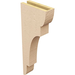 Ekena Millwork - CORUR035X10X26NEBRCPR - Timberthane Faux Wood Corbel, New Brighton Style, 3 1/2"W x 10"D x 26"H, Primed Tan