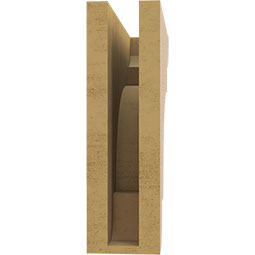 Ekena Millwork - CORUR035X12X12NEBRCPR - Timberthane Faux Wood Corbel, New Brighton Style, 3 1/2"W x 12"D x 12"H, Primed Tan