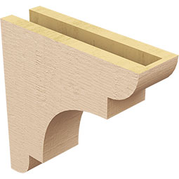 Ekena Millwork - CORUR035X12X12NEBRCPR - Timberthane Faux Wood Corbel, New Brighton Style, 3 1/2"W x 12"D x 12"H, Primed Tan