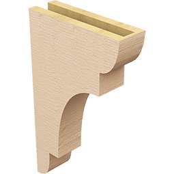 Ekena Millwork - CORUR035X12X20NEBRCPR - Timberthane Faux Wood Corbel, New Brighton Style, 3 1/2"W x 12"D x 20"H, Primed Tan