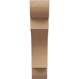 Ekena Millwork - CORUR035X12X16NEBRCPR - Timberthane Faux Wood Corbel, New Brighton Style, 3 1/2"W x 12"D x 16"H, Primed Tan