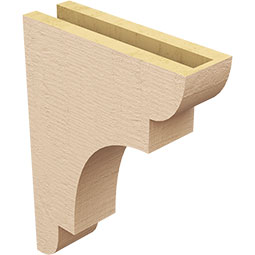 Ekena Millwork - CORUR035X12X16NEBRCPR - Timberthane Faux Wood Corbel, New Brighton Style, 3 1/2"W x 12"D x 16"H, Primed Tan