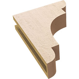 Ekena Millwork - CORUR035X12X16NEBRCPR - Timberthane Faux Wood Corbel, New Brighton Style, 3 1/2"W x 12"D x 16"H, Primed Tan