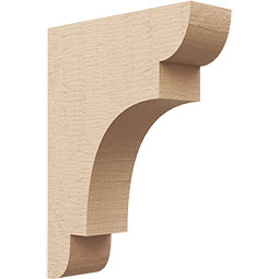 Ekena Millwork - CORUR035X12X16NEBRCPR - Timberthane Faux Wood Corbel, New Brighton Style, 3 1/2"W x 12"D x 16"H, Primed Tan