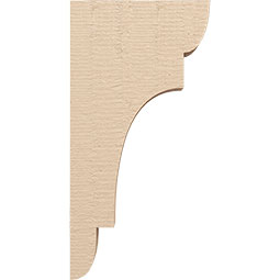 Ekena Millwork - CORUR035X12X24NEBRCPR - Timberthane Faux Wood Corbel, New Brighton Style, 3 1/2"W x 12"D x 24"H, Primed Tan