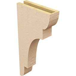 Ekena Millwork - CORUR035X12X24NEBRCPR - Timberthane Faux Wood Corbel, New Brighton Style, 3 1/2"W x 12"D x 24"H, Primed Tan