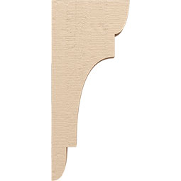 Ekena Millwork - CORUR035X12X28NEBRCPR - Timberthane Faux Wood Corbel, New Brighton Style, 3 1/2"W x 12"D x 28"H, Primed Tan