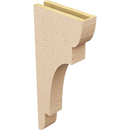 Ekena Millwork - CORUR035X12X28NEBRCPR - Timberthane Faux Wood Corbel, New Brighton Style, 3 1/2"W x 12"D x 28"H, Primed Tan