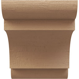 Ekena Millwork - CORUR055X06X06NEBRCPR - Timberthane Faux Wood Corbel, New Brighton Style, 5 1/2"W x 6"D x 6"H, Primed Tan