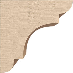 Ekena Millwork - CORUR055X06X06NEBRCPR - Timberthane Faux Wood Corbel, New Brighton Style, 5 1/2"W x 6"D x 6"H, Primed Tan