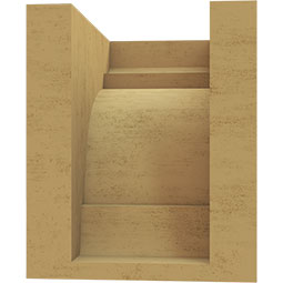Ekena Millwork - CORUR055X06X06NEBRCPR - Timberthane Faux Wood Corbel, New Brighton Style, 5 1/2"W x 6"D x 6"H, Primed Tan