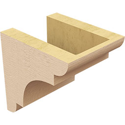 Ekena Millwork - CORUR055X06X06NEBRCPR - Timberthane Faux Wood Corbel, New Brighton Style, 5 1/2"W x 6"D x 6"H, Primed Tan