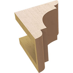 Ekena Millwork - CORUR055X06X06NEBRCPR - Timberthane Faux Wood Corbel, New Brighton Style, 5 1/2"W x 6"D x 6"H, Primed Tan