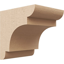 Ekena Millwork - CORUR055X06X06NEBRCPR - Timberthane Faux Wood Corbel, New Brighton Style, 5 1/2"W x 6"D x 6"H, Primed Tan