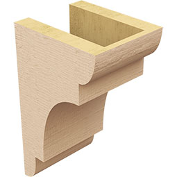 Ekena Millwork - CORUR055X06X10NEBRCPR - Timberthane Faux Wood Corbel, New Brighton Style, 5 1/2"W x 6"D x 10"H, Primed Tan