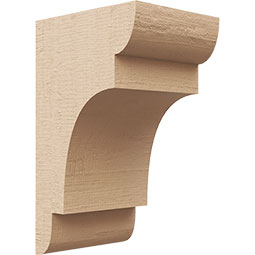Ekena Millwork - CORUR055X06X10NEBRCPR - Timberthane Faux Wood Corbel, New Brighton Style, 5 1/2"W x 6"D x 10"H, Primed Tan