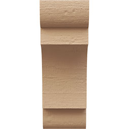 Ekena Millwork - CORUR055X06X14NEBRCPR - Timberthane Faux Wood Corbel, New Brighton Style, 5 1/2"W x 6"D x 14"H, Primed Tan
