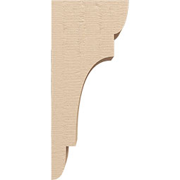 Ekena Millwork - CORUR055X06X14NEBRCPR - Timberthane Faux Wood Corbel, New Brighton Style, 5 1/2"W x 6"D x 14"H, Primed Tan