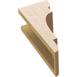 Ekena Millwork - CORUR055X06X14NEBRCPR - Timberthane Faux Wood Corbel, New Brighton Style, 5 1/2"W x 6"D x 14"H, Primed Tan