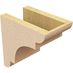 Ekena Millwork - CORUR055X08X08NEBRCPR - Timberthane Faux Wood Corbel, New Brighton Style, 5 1/2"W x 8"D x 8"H, Primed Tan