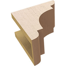 Ekena Millwork - CORUR055X08X08NEBRCPR - Timberthane Faux Wood Corbel, New Brighton Style, 5 1/2"W x 8"D x 8"H, Primed Tan