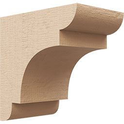 Ekena Millwork - CORUR055X08X08NEBRCPR - Timberthane Faux Wood Corbel, New Brighton Style, 5 1/2"W x 8"D x 8"H, Primed Tan