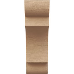 Ekena Millwork - CORUR055X08X16NEBRCPR - Timberthane Faux Wood Corbel, New Brighton Style, 5 1/2"W x 8"D x 16"H, Primed Tan