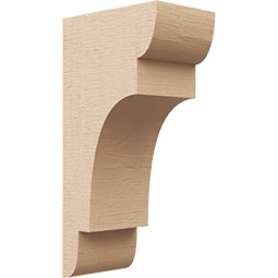 Ekena Millwork - CORUR055X08X16NEBRCPR - Timberthane Faux Wood Corbel, New Brighton Style, 5 1/2"W x 8"D x 16"H, Primed Tan