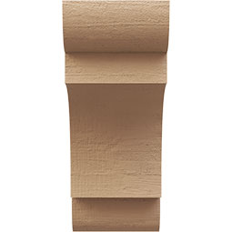 Ekena Millwork - CORUR055X08X12NEBRCPR - Timberthane Faux Wood Corbel, New Brighton Style, 5 1/2"W x 8"D x 12"H, Primed Tan