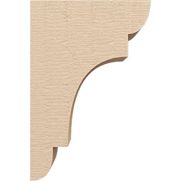 Ekena Millwork - CORUR055X08X12NEBRCPR - Timberthane Faux Wood Corbel, New Brighton Style, 5 1/2"W x 8"D x 12"H, Primed Tan