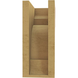 Ekena Millwork - CORUR055X08X12NEBRCPR - Timberthane Faux Wood Corbel, New Brighton Style, 5 1/2"W x 8"D x 12"H, Primed Tan