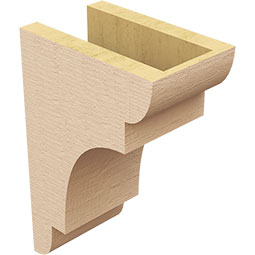 Ekena Millwork - CORUR055X08X12NEBRCPR - Timberthane Faux Wood Corbel, New Brighton Style, 5 1/2"W x 8"D x 12"H, Primed Tan