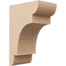 Ekena Millwork - CORUR055X08X12NEBRCPR - Timberthane Faux Wood Corbel, New Brighton Style, 5 1/2"W x 8"D x 12"H, Primed Tan